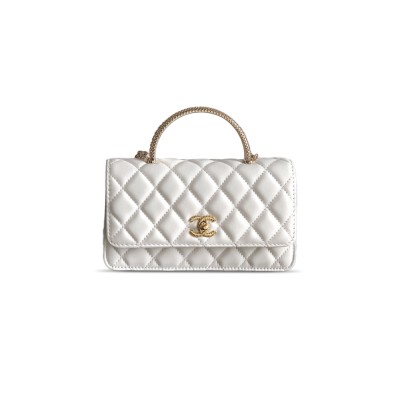 CHANEL MINI RHINESTONE HANDLE ACCORDION BAG (18.5*11*6cm)